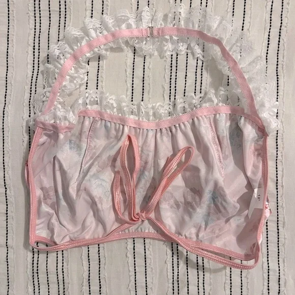 NWT SHEIN Floral and Lace Flirty Pajama Set Size 1XL - Picture 3 of 11